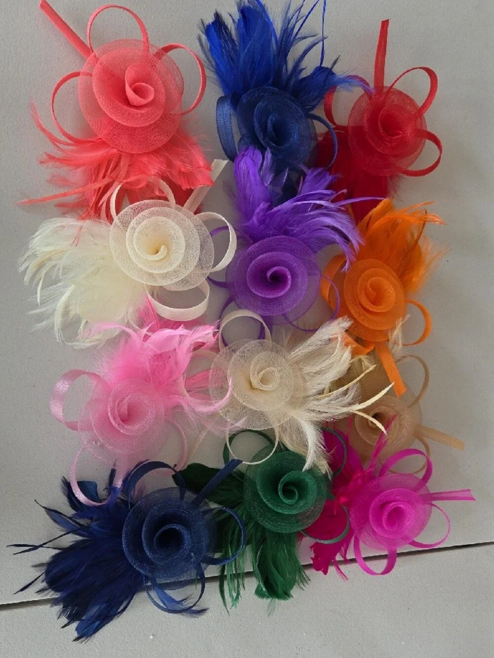 Colorful Feathered Fascinator Hat - Assorted Colors